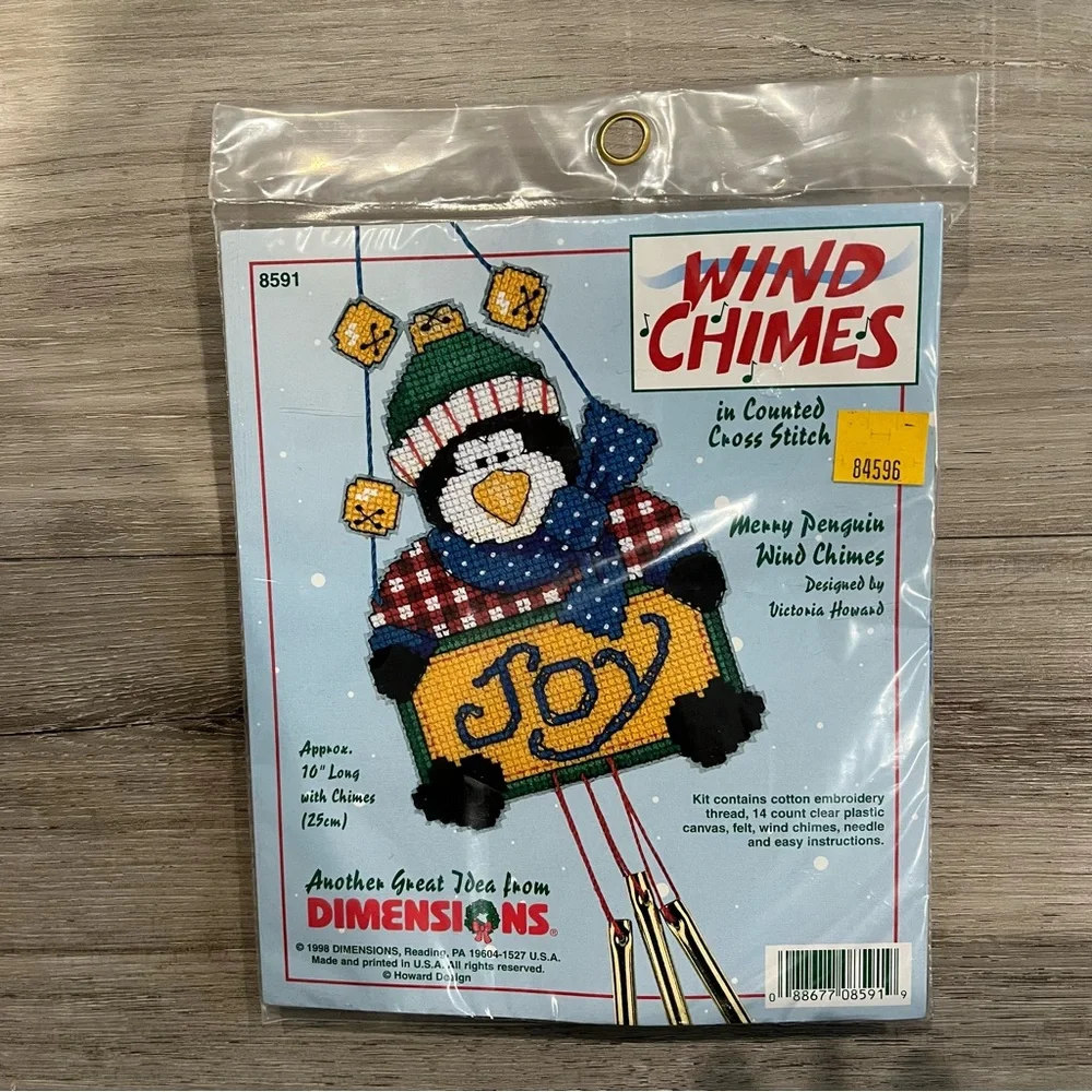 NWT Dimensions Wind Chimes Merry Penguin Counted Cross Stitch Kit - Picture 2 of 13